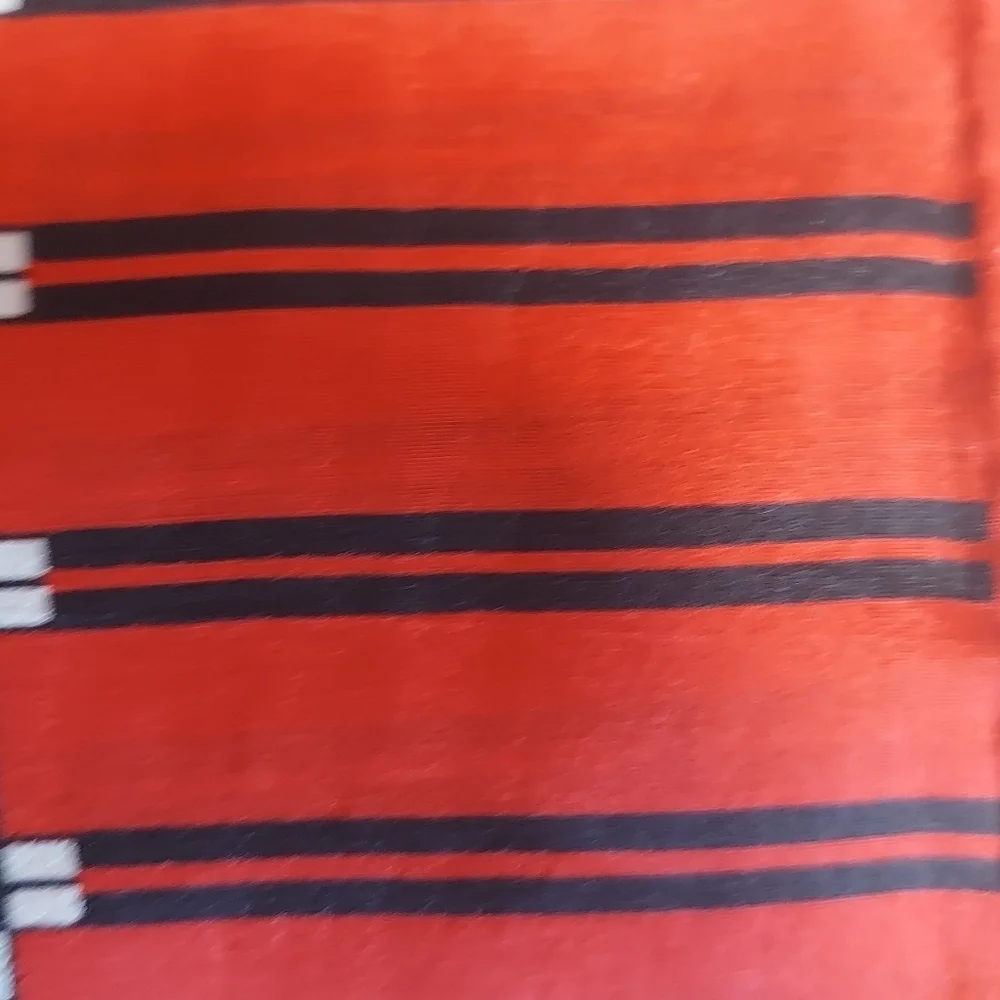 Anne Klein Red Black White Abstract Print 100% Silk